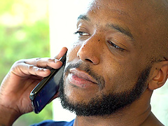 Skinny blonde dude gets his holes fucked by two black studs