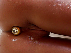 Small boobs amateur Maria puts a buttplug and plays with a dildo