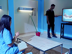 Lesbian sex on the bed with pornstars Sofi Ryan and Kenna James