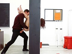 Quickie fucking in the office with redhead slut Brooke Haze