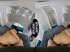 Amazing VR porn video with stunning brunette star Alyssia Kent