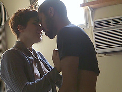 Ingrid Mouth gives a nice blowjob and gets fucked by a black guy