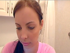 POV video of an amateur chick stroking a large manhood of her BF