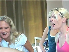 Amateur mature wife sucks a dick while her naughty friends watch