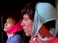 MMF threesome with spit-roast for busty cougar Mercedes Carrera