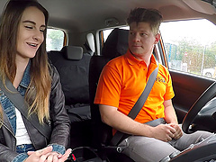Incredible fucking in the car ends with cum in mouth for Adelle Unicorn