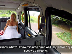 Dirty taxi driver fucks wet pussy of soon to be bride Tara Spades