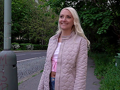 Pretty blonde girl Helena Moeller enjoys having sex with a stranger