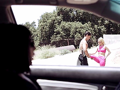 Passionate fucking on the sofa between a cheating hubby and Aaliyah Love