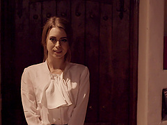 Skinny chick Jill Kassidy in stockings enjoys having office sex