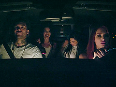 Kinky outdoors orgy with wild Lacy Lennon and 2 more babes