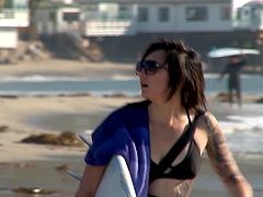 Sexy brunette girlfriend Nikki Hearts gets fucked in missionary