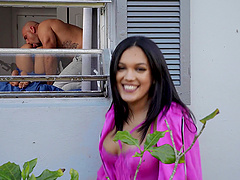 Flexible models Katana Kombat and Alina Belle have sex with a lucky man