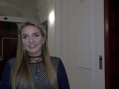 Small boobs blonde babe Sofi Goldfinder enjoys sucking and riding