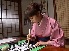 Japanese cutie fingering her hairy haven through her knickers