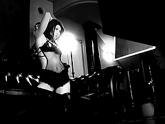 Amateur Japanese girl sucks a large dildo and flashes her tits