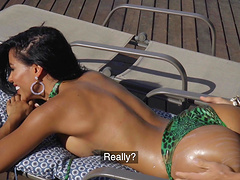 Stunning Latina pornstar Canela Skin moans during outdoors fucking