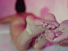 Small tits model Freya Dee opens her legs to be fucked hard