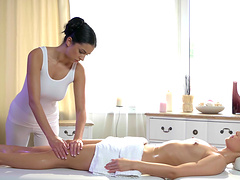 Sensual lesbian sex between models Foxxi Black and Kristy Black