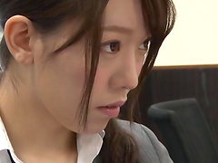 Quickie fucking in the kitchen with hairy pussy Japanese cutie