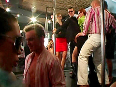 Lucky dudes fuck lot of wet pussies during a wild group sex party