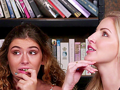 Candice Demellza and Georgie Lyall pleasure one naked man's cock