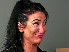 Handsome guy gets his dick stroked by Ella Bella and friends