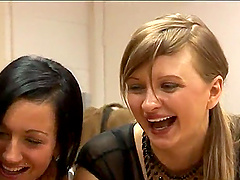 Lucky guy gets his dick pleasured by Chanelle Fox and her friends