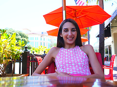 Naughty real girlfriend Natalia spreads her legs without panties