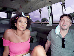 Wild interracial sex in the van with amateur girl Alina Ali