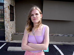 Skinny chick Nikki Sweet gets picked up and fucked in the van