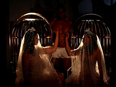 Erotic interracial lovemaking with hot Kira Queen and Canela Skin