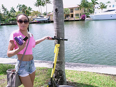 Quickie fucking in the back of the van with small tits Alexis Tae