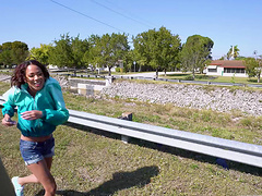 Hot ass amateur London Tisdale gets in the van to be fucked