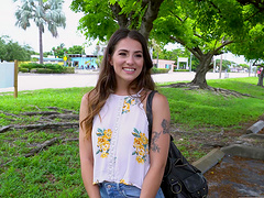 Small tits cutie Sofie Reyez enjoys having wild sex with a stranger