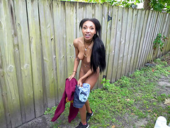 Skinny chick Alexis Avery enjoys riding a white stranger in the van