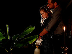 Charming babe Tiffany Tatum drops her panties to be licked and dicked