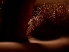 Charming babe Tiffany Tatum drops her panties to be licked and dicked