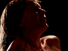 Lucy Li and Nathaly Cherie take off their clothes to have lesbian sex