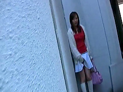 Outdoors video of naughty Emi Harukaze flashing pussy and playing