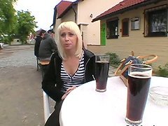 Lenka the kinky blonde gets fucked in a toilet cabin