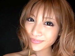 Pretty Asian girl Kirara Asuka plays with her boobs while giving head