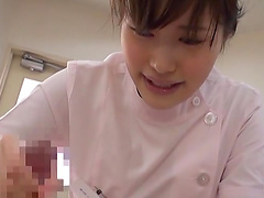 Naughty nurse from Japan enjoys sucking a large dick of her patient