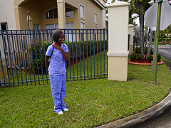 Ebony girl Lexxi Deep gets her pussy fucked hard in the van