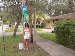 Big butt brunette Cristal Caraballo moans during sex in back of the van