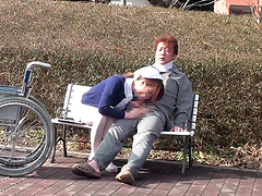 Kinky Asian nurse gets her cunt banged outdoors by a patient