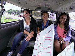 Hardcore interracial fucking in back of the van with Amilian Kush