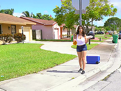 Hardcore pussy drilling from behind makes lustful Nina Lopez moan