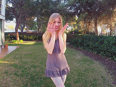 Sweet EX girlfriend Lolly Gartner moans during outdoors fucking
