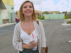 Quickie fucking in back of the van with amateur cutie Kelly Greene